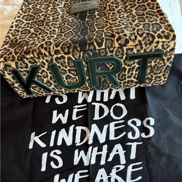 Kurt Geiger SouthBank Animal Print Tote with Metallic Green Accents - Picture 3 of 9